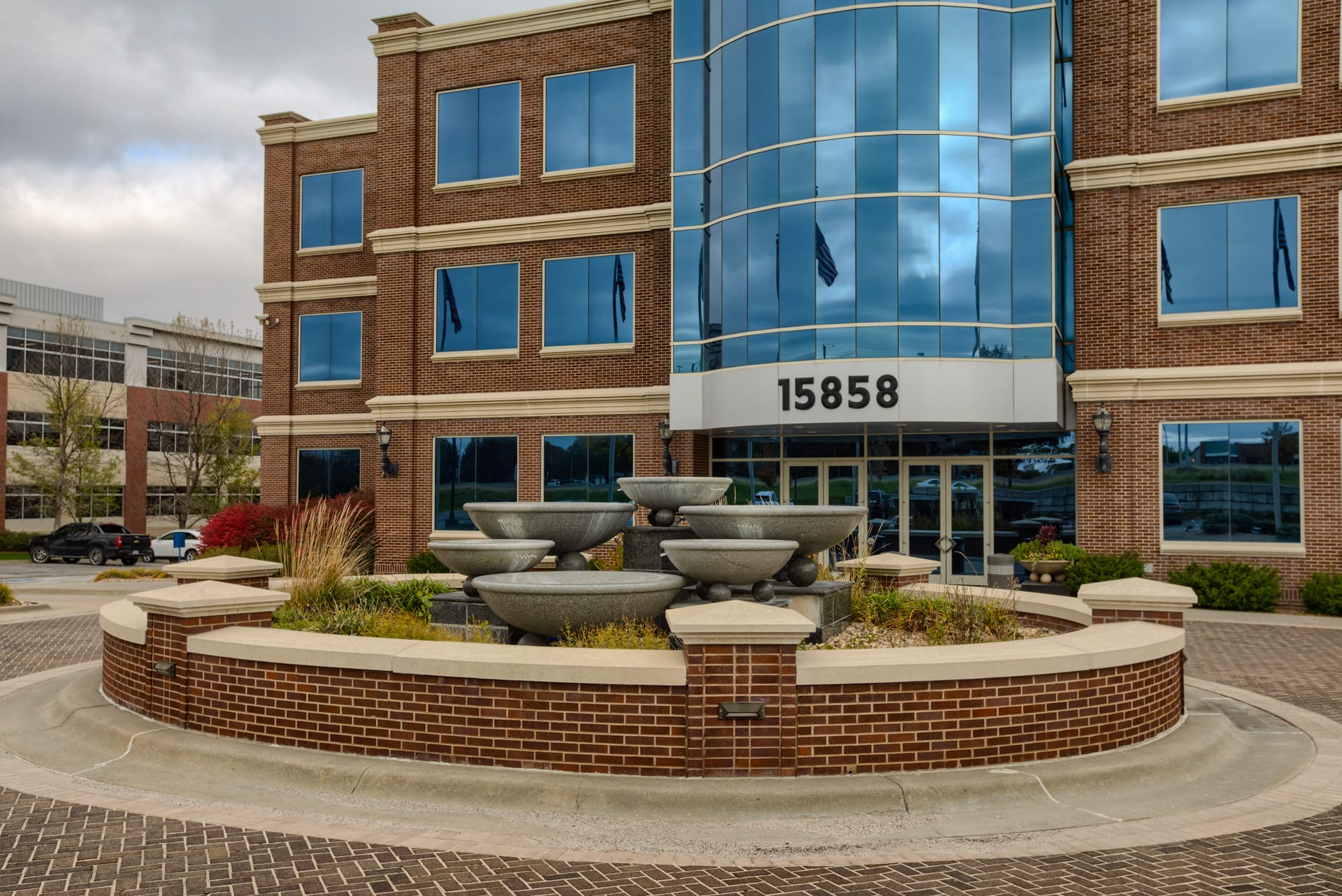 Millennium Plaza exterior with fountain plaza